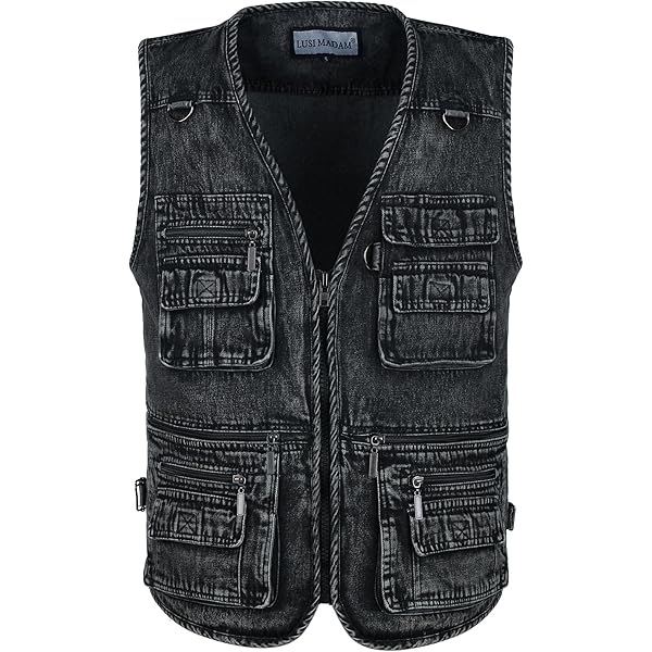 Amazon.com: LUSI MADAM Men's Denim Multi-Pockets Leisure Work